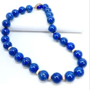 Lapis Lazuli 925 Statement Beaded Necklace